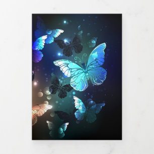 Fluttering Night Butterfly Tri-Fold Announcement