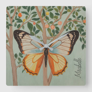 Fluttering Resilience Personalised  Square Wall Clock