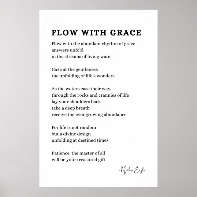 Flux avec Grace Faith poésie murale art poster déc (Devant)