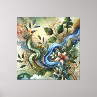 Flux de la nature - Abstraite toile botanique Mur 