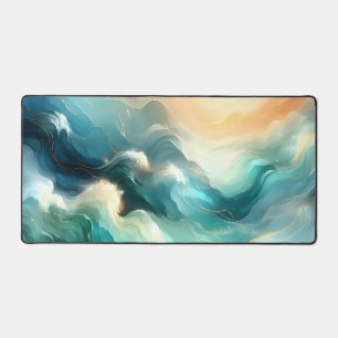 Flux d'océan doré Vagues abstraites