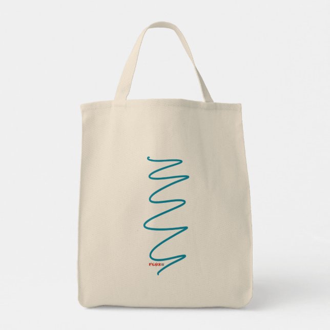 Flux Swirl Canvas Tote Bag - Teal (Back)