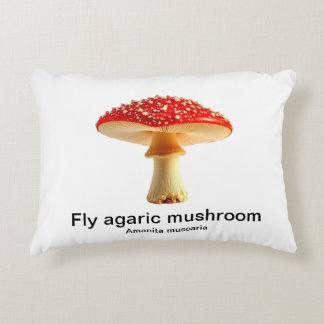 Fly agaric mushroom on a white background accent pillow