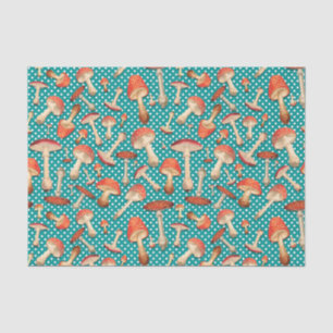 Fly Agaric Turquoise Polka Dot Pattern Tissue Paper