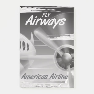 Fly Airways vintage travel poster. Post-it Notes