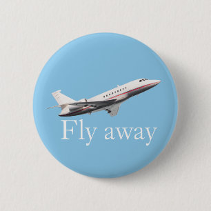 Fly away 2 inch round button