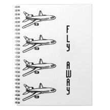 Fly away airplane notebook