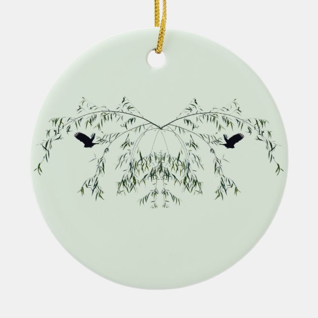 Fly Away Birds Ceramic Ornament (Front)