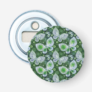 Fly Away Paisley Butterfly Print Green  Bottle Opener