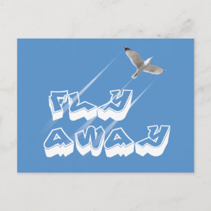 Fly away postcard