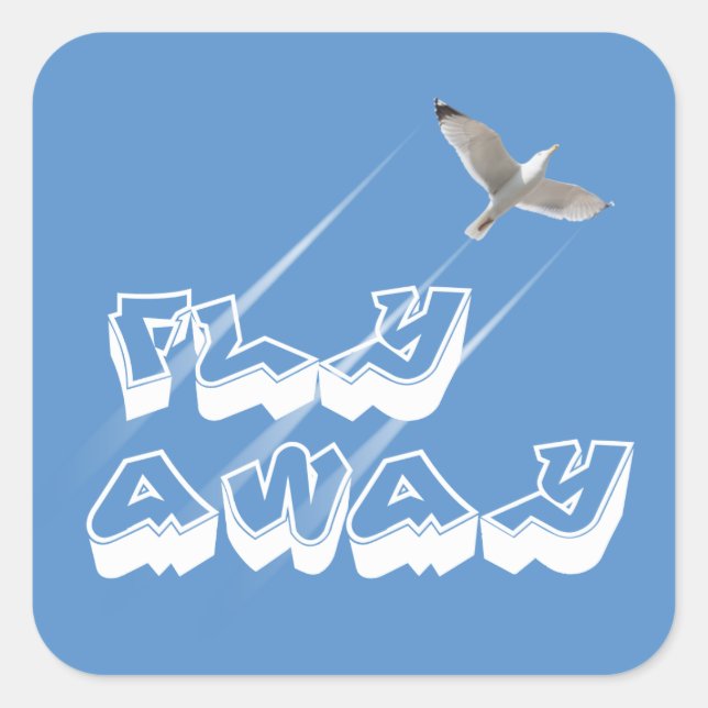Fly away square sticker (Front)