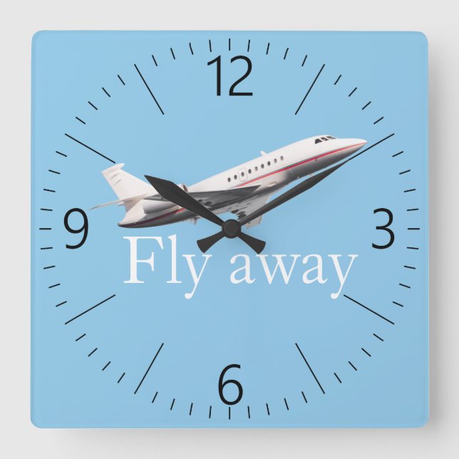 Fly away square wall clock (Front)