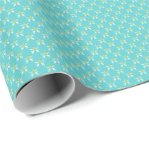 Fly Away Teal and Gold Wrapping Paper