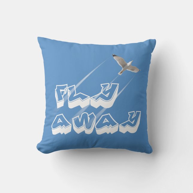 Fly away throw pillow (Front)