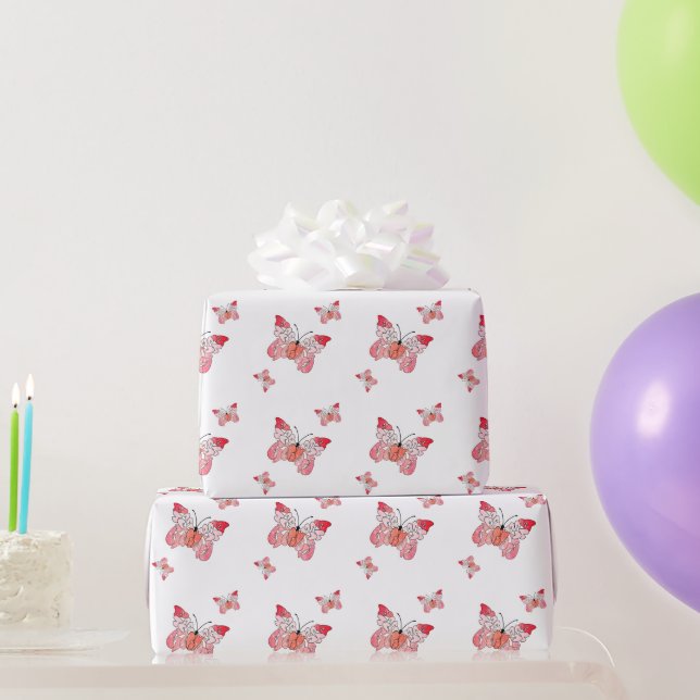 Fly Away to Be Happy Butterfly Wrapping Paper (Party Gifts)