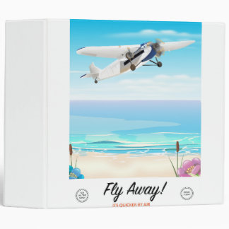 Fly away vintage cartoon travel poster binder