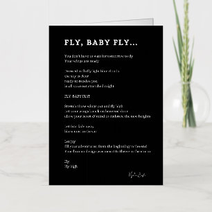 Fly baby fly inspirational poem poetry  foil greeting card