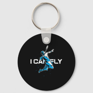 Fly Badminton Player Shuttle Trainer Racket Sports Keychain