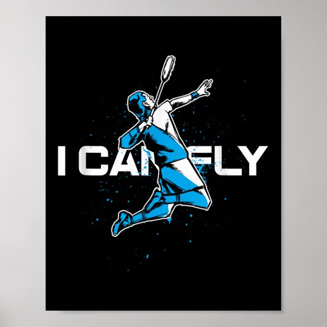 Fly Badminton Player Shuttle Trainer Racket Sports Poster (Front)