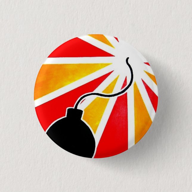 fly bomb 1 inch round button (Front)