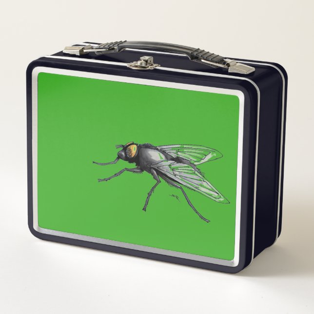 Fly Buddy black and green lunchbox (Front)