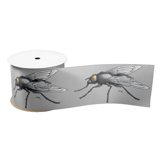 Fly Buddy grey ribbon spool Satin Ribbon (Spool)