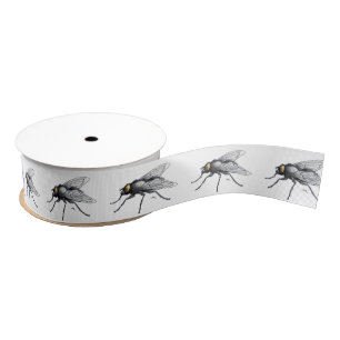 Fly Buddy white ribbon spool Grosgrain Ribbon