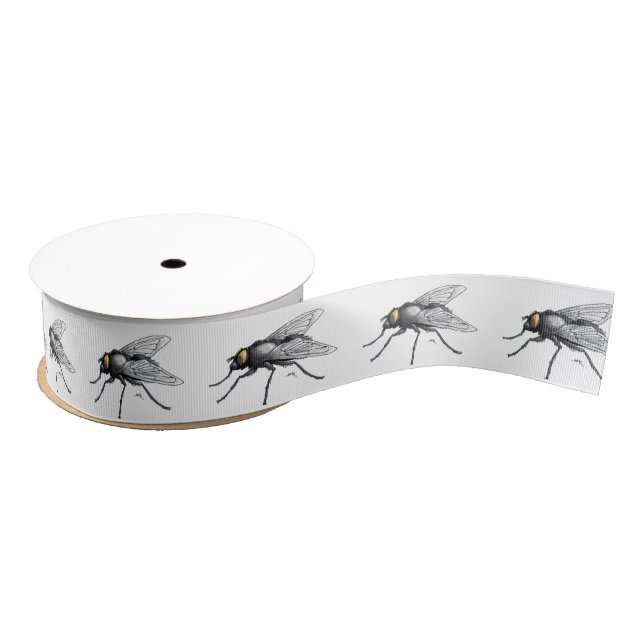 Fly Buddy white ribbon spool Grosgrain Ribbon (Spool)