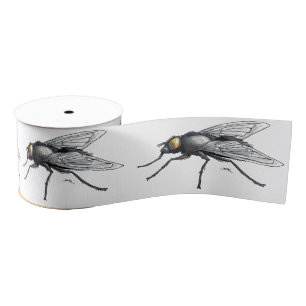 Fly Buddy white ribbon spool Grosgrain Ribbon