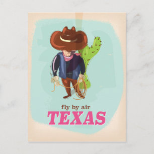 Fly by Air - Texas travel poster Postcard