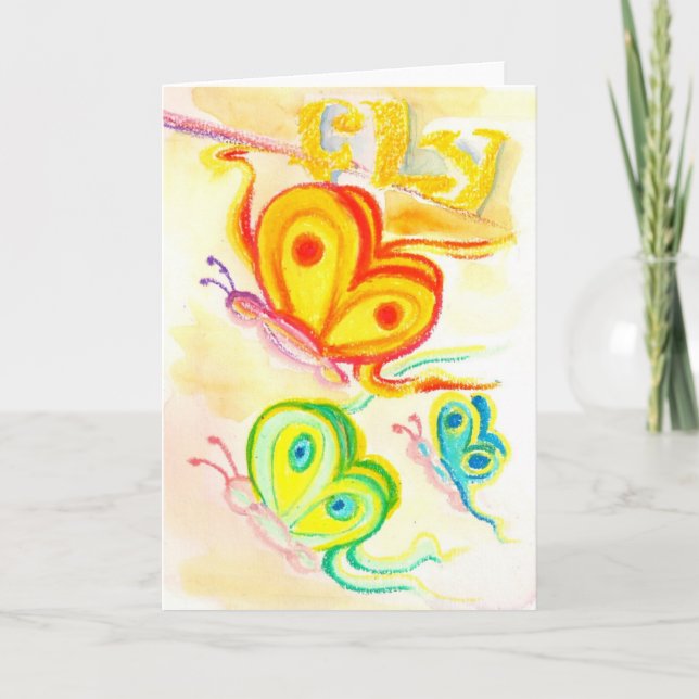Fly Colourful Butterflies Greeting Card (Front)
