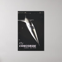 Fly Concorde vintage style travel poster