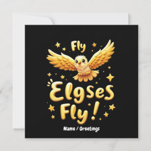 Fly Elgses Fly Inspirational Eagle Art  Invitation