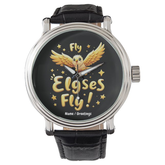 Fly Elgses Fly Inspirational Eagle Art  Watch (Front)