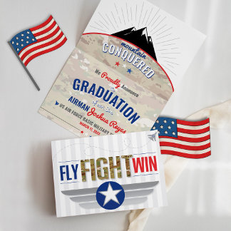 Fly Fight Win Air Force BMT Military Graduation Announcement