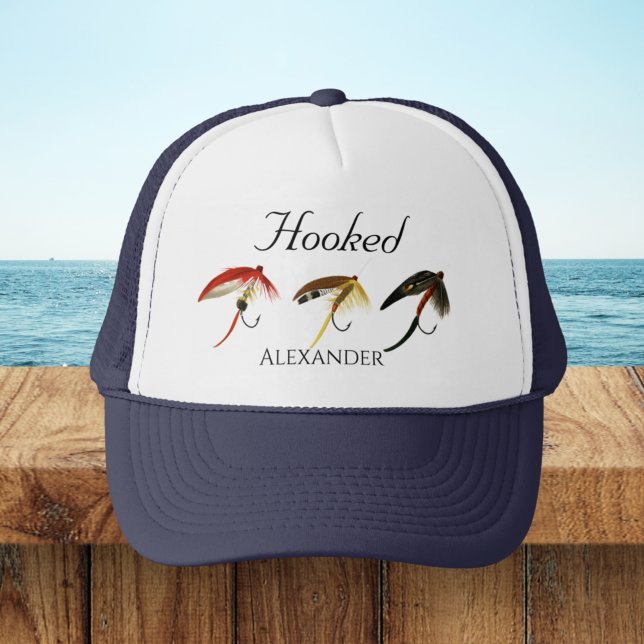 Fly Fish Lake Trout Flies Fishermen Flyfishing Hat (Creator Uploaded)