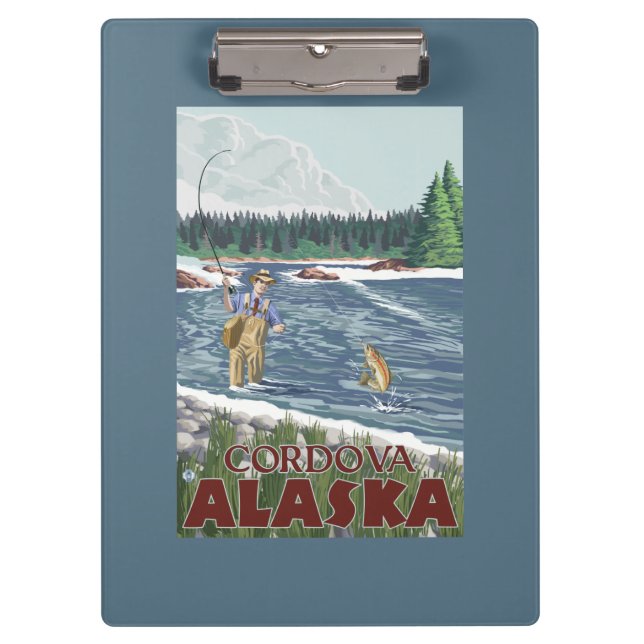Fly Fisherman - Cordova, Alaska Clipboard (Front)