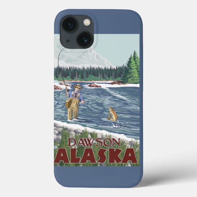 Fly Fisherman - Dawson, Alaska Case-Mate iPhone Case (Back)
