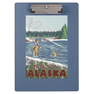 Fly Fisherman - Dawson, Alaska Clipboard
