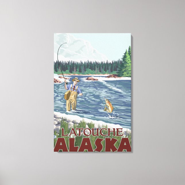 Fly Fisherman - Latouche, Alaska Canvas Print (Front)