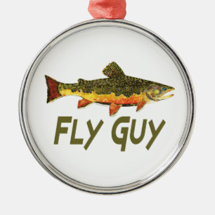 Fly Fisherman Metal Ornament