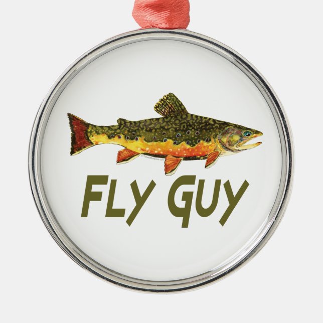 Fly Fisherman Metal Ornament (Front)