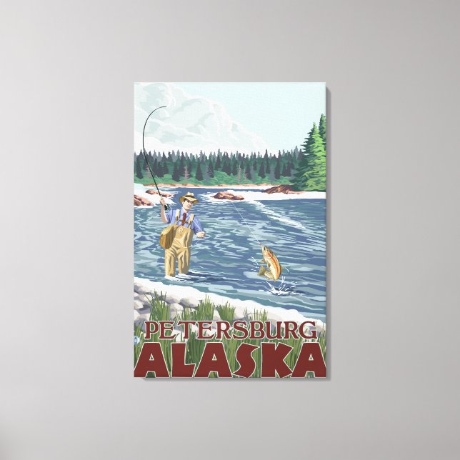Fly Fisherman - Petersburg, Alaska Canvas Print (Front)