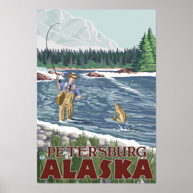 Fly Fisherman - Petersburg, Alaska Poster (Front)
