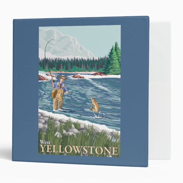 Fly Fisherman - West Yellowstone, Montana Binder (Front/Inside)