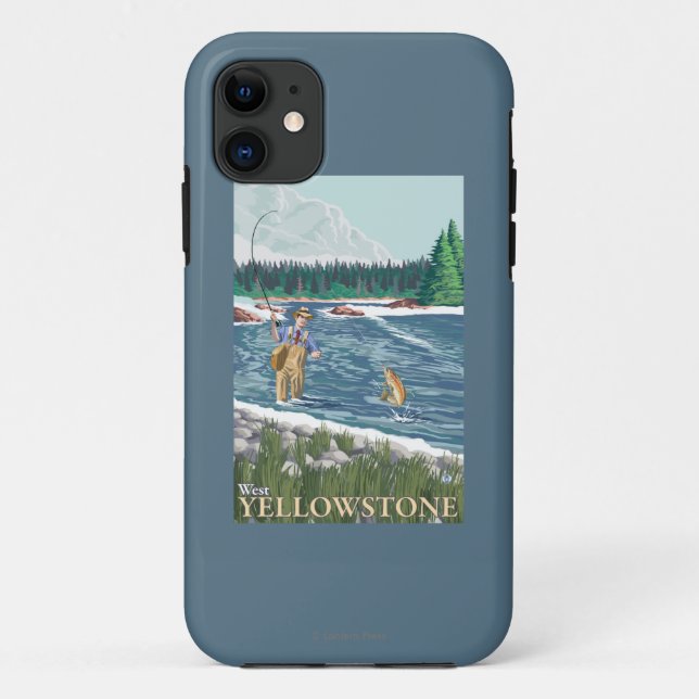 Fly Fisherman - West Yellowstone, Montana Case-Mate iPhone Case (Back)