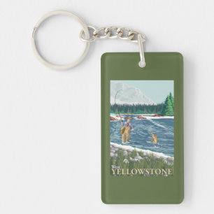 Fly Fisherman - West Yellowstone, Montana Keychain