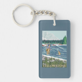 Fly Fisherman - West Yellowstone, Montana Keychain