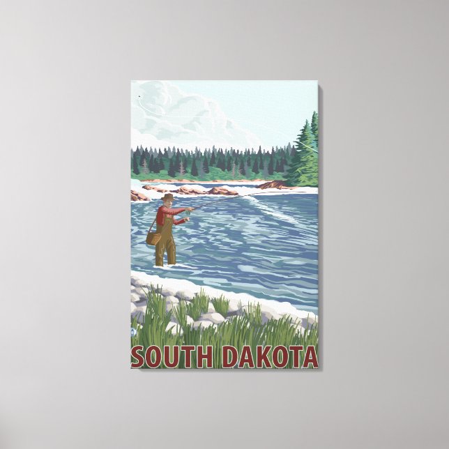 Fly FishermanSouth Dakota Canvas Print (Front)