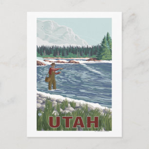 Fly FishermanUtah Postcard